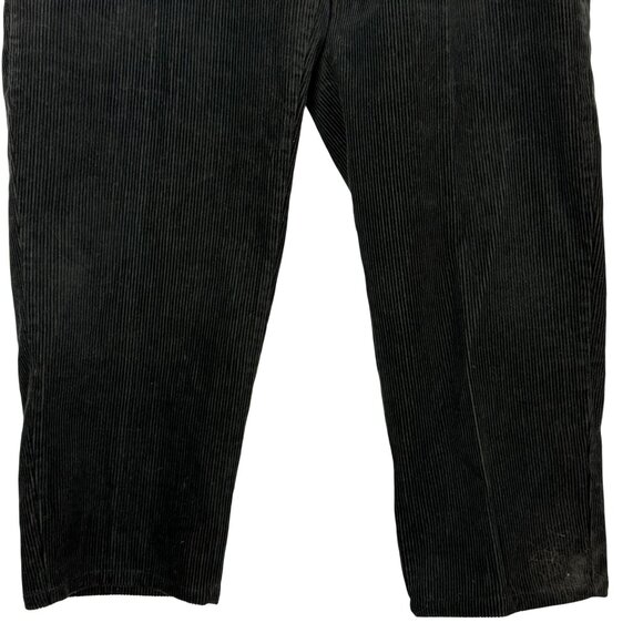 Vtg Woolrich Wide Wale Corduroy Trouser Pants 12 High Rise Bareback Black Cotton - Picture 7 of 11